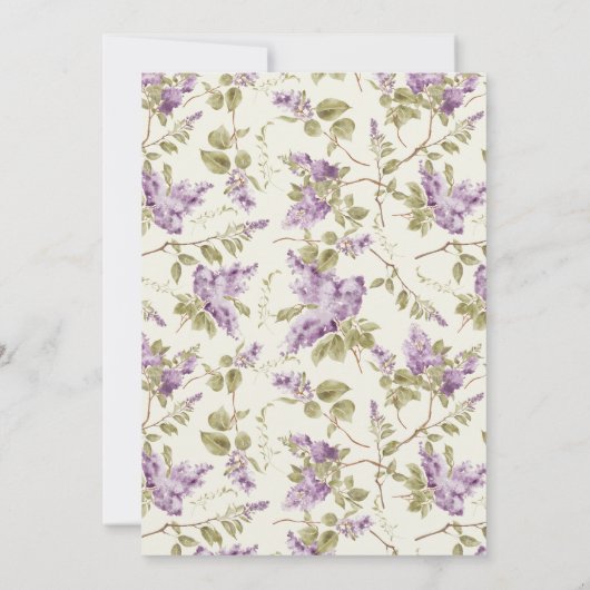 Baby Geit Paarse Bloemen Baby shower Kaart (Achterkant)