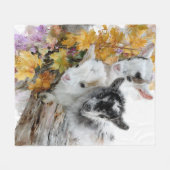 Baby Geiten in Herfst Foliage 11 Fleece Deken (Voorkant (Horizontaal))
