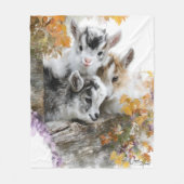 Baby Geiten in Herfst Foliage 12 Fleece Deken (Voorkant)