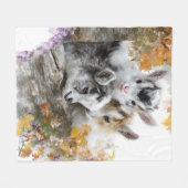 Baby Geiten in Herfst Foliage 12 Fleece Deken (Voorkant (Horizontaal))