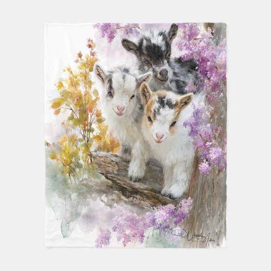 Baby Geiten in het najaar Foliage 2 Fleece Deken (Voorkant)