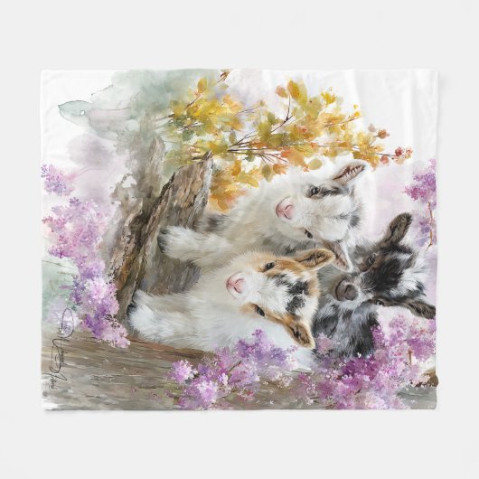 Baby Geiten in het najaar Foliage 2 Fleece Deken (Voorkant (Horizontaal))