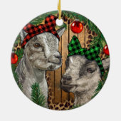 Baby Geiten kerstversiering png, Westerne kerst Keramisch Ornament (Achterkant)