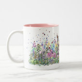 Baby Geitte in Bloemveld Tweekleurige Koffiemok (Links)