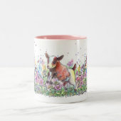 Baby Geitte in Bloemveld Tweekleurige Koffiemok (Center)