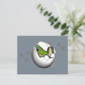 Baby gekko in ei briefkaart (Staand voorkant)