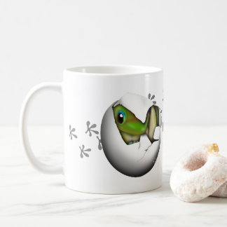 Baby gekko in ei koffiemok