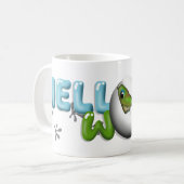 Baby gekko in ei koffiemok (Voorkant links)