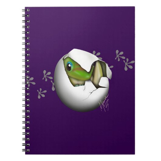Baby gekko in ei notitieboek (Voorkant)
