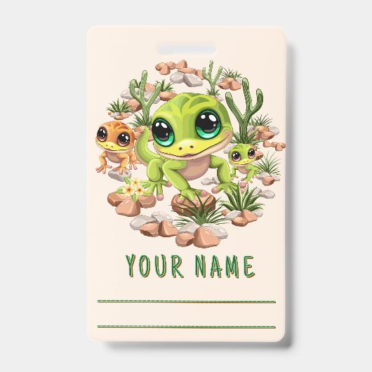 Baby Gekko's Schattigee stripfiguren Badge (Voorzijde)