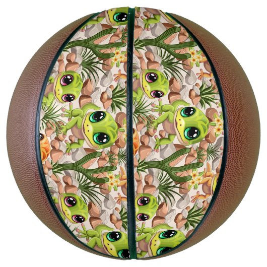 Baby Gekko's Schattigee stripfiguren Basketbal (Verticaal)