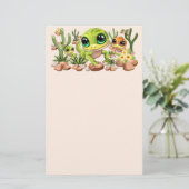 Baby Gekko's Schattigee stripfiguren Briefpapier (Staand voorkant)
