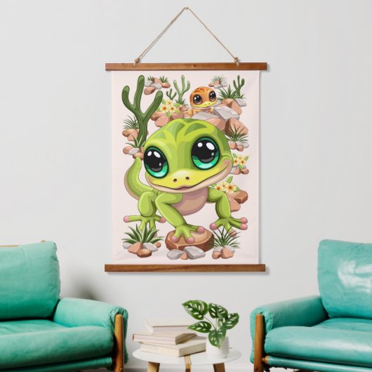 Baby Gekko's Schattigee stripfiguren Hangend Wandkleed (Woonkamer)