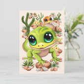 Baby Gekko's Schattigee stripfiguren Kaart (Staand voorkant)