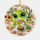 Baby Gekko's Schattigee stripfiguren Keramisch Ornament (Voorkant)