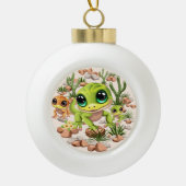 Baby Gekko's Schattigee stripfiguren Keramische Bal Ornament (Voorkant)