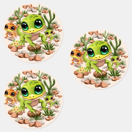 Baby Gekko's Schattigee stripfiguren Labels (Groep)