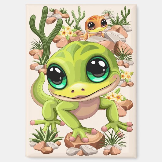 Baby Gekko's Schattigee stripfiguren Magneet (Voorkant)