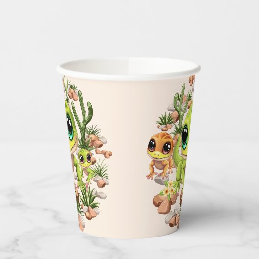 Baby Gekko's Schattigee stripfiguren Papieren Bekers (Links)