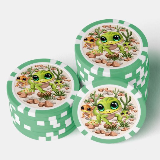 Baby Gekko's Schattigee stripfiguren Poker Chips (Opstapeling)