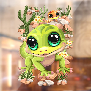 Baby Gekko's Schattigee stripfiguren Raamsticker