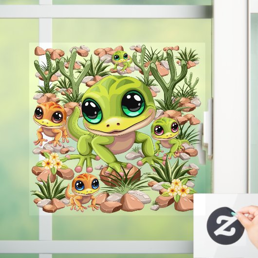 Baby Gekko's Schattigee stripfiguren Raamsticker (Huis)