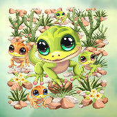Baby Gekko's Schattigee stripfiguren Raamsticker (Vel 3)