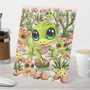 Baby Gekko's Schattigee stripfiguren Reclamebord Met Voetstuk