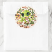 Baby Gekko's Schattigee stripfiguren Ronde Sticker (Tas)