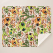 Baby Gekko's Schattigee stripfiguren Sherpa Deken (Voorkant (horizontaal))