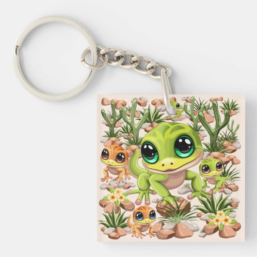 Baby Gekko's Schattigee stripfiguren Sleutelhanger (voorkant)