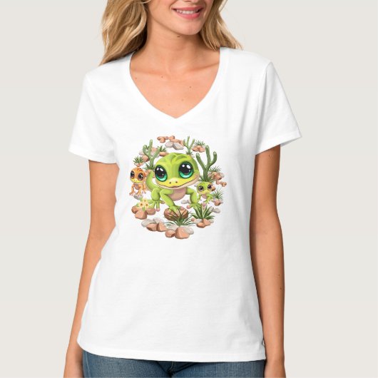 Baby Gekko's Schattigee stripfiguren T-shirt (Voorkant)