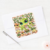Baby Gekko's Schattigee stripfiguren Vierkante Sticker (Envelop)