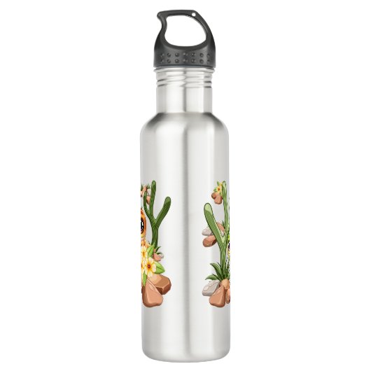 Baby Gekko's Schattigee stripfiguren Waterfles (Achterkant)