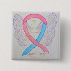 Baby gelaagde engel aangepaste kunstspellen vierkante button 5,1 cm