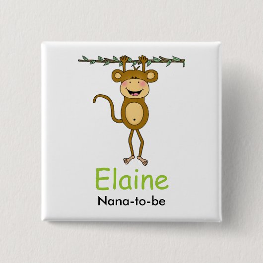 BABY GELD Hangende aapgepersonaliseerde Button (Voorkant)