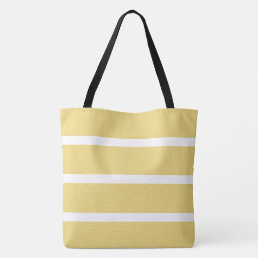  Baby Gele en Witte Stripes Gepersonaliseerd Tote Bag (Achterkant)