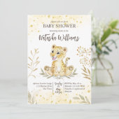 Baby gele goudbruine baby shower Uitnodigen Kaart (Staand voorkant)