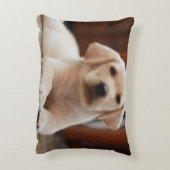 Baby gele Labrador Puppy Dog op Belly Accent Kussen (Achterkant (Verticaal))