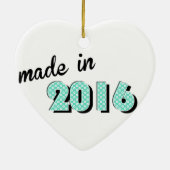 Baby gemaakt in 2016 keramisch ornament (Achterkant)