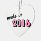 Baby gemaakt in 2016 roze keramisch ornament (Links)