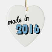 Baby gemaakt in blauw 2016 keramisch ornament (Rechts)