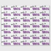 Baby gemaakt in Paars 2016 Cadeaupapier (Vlak)