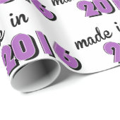 Baby gemaakt in Paars 2016 Cadeaupapier (Rol Hoek)