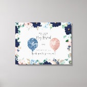 Baby gender laat roze blauwe bloemen zien canvas afdruk (Voorkant)
