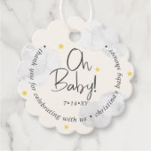Baby Gender Neutral Clouds Oh Baby Bedankt Bedankjes Labels (Voorkant)