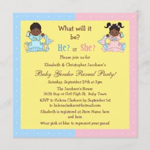 Baby Gender onthullen Afrikaanse Amerikaanse baby' Kaart