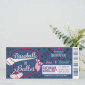 Baby gender onthullen - Baseballs of Ballet Kaart (Staand voorkant)