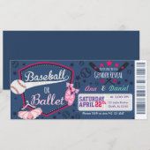 Baby gender onthullen - Baseballs of Ballet Kaart (Voorkant / Achterkant)