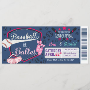 Baby gender onthullen - Baseballs of Ballet Kaart